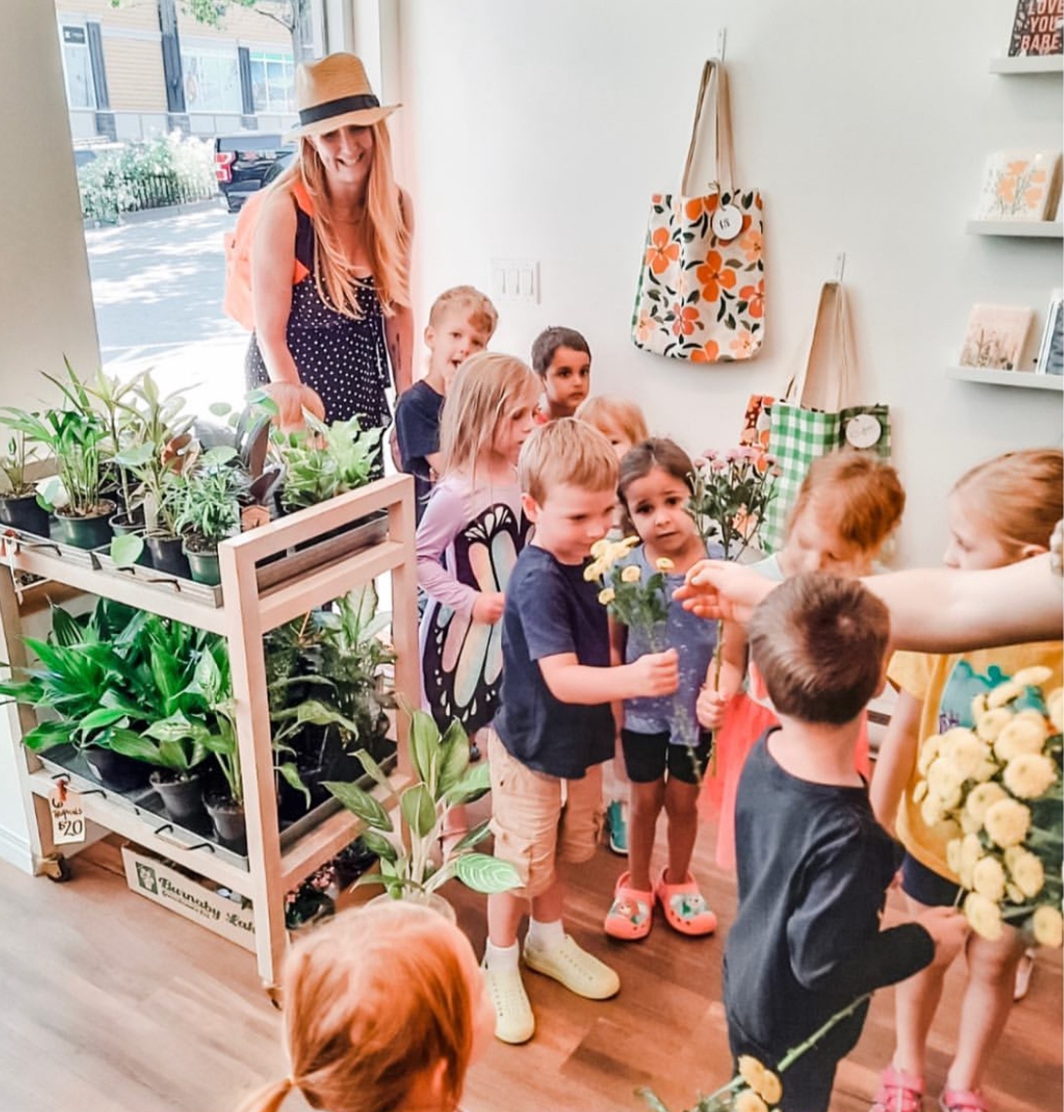 children gathering for flowers in childcare | GPS: 49.157015, -122.126579 Children Gathering For Flowers In Childcare | GPS: 49.157015, 122.126579